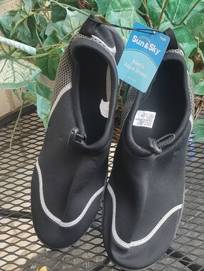 Men's Black Water Shoes - Slip-On Aquatic Footwear
